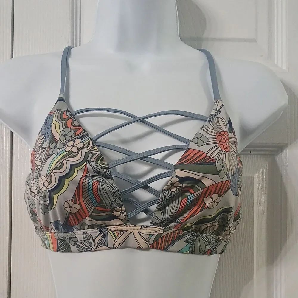 Victoria's Secret Victoria Sport floral print sports bra Sz L EUC